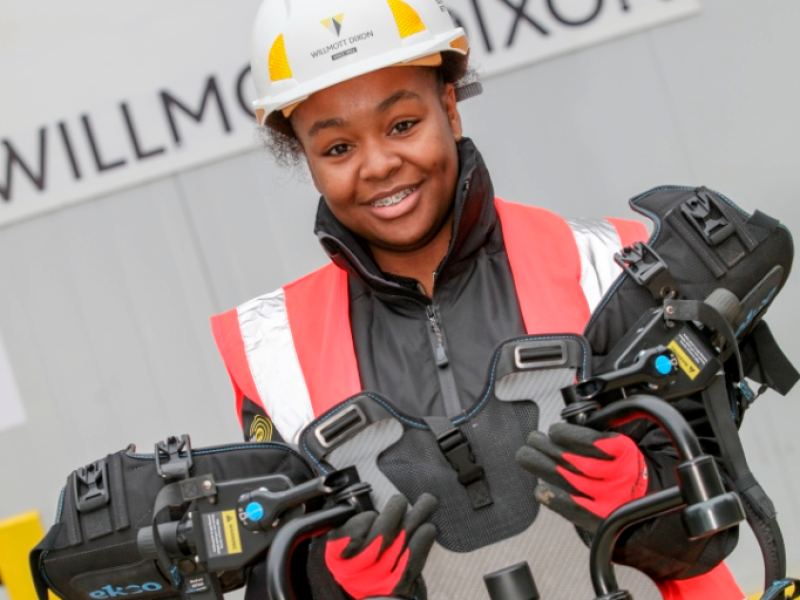 Willmott Dixon continues cutting-edge exoskeleton trial in Midlands  during Open Doors week