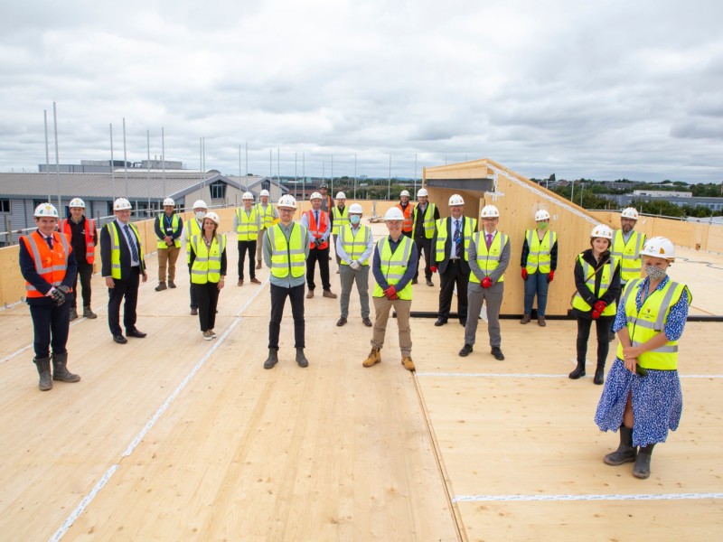 Socially distanced Topping Out for new Brunel Centre at South Gloucestershire and Stroud College